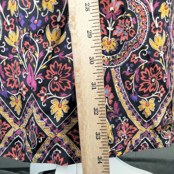 J McLaughlin Swing Dress XS Red Silk Estate Garden Wedding Guest Short Paisley - Picture 9 of 16